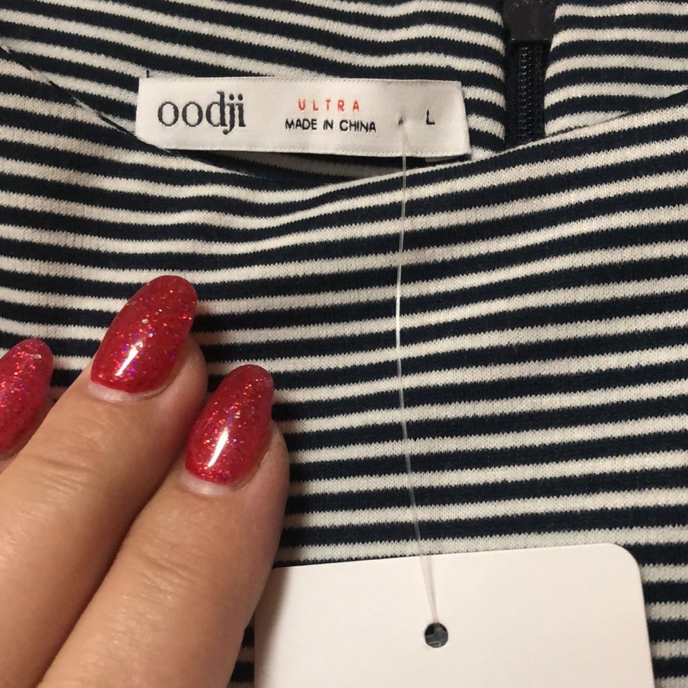 Striped Black and White Mini Dress - Picture 4 of 13